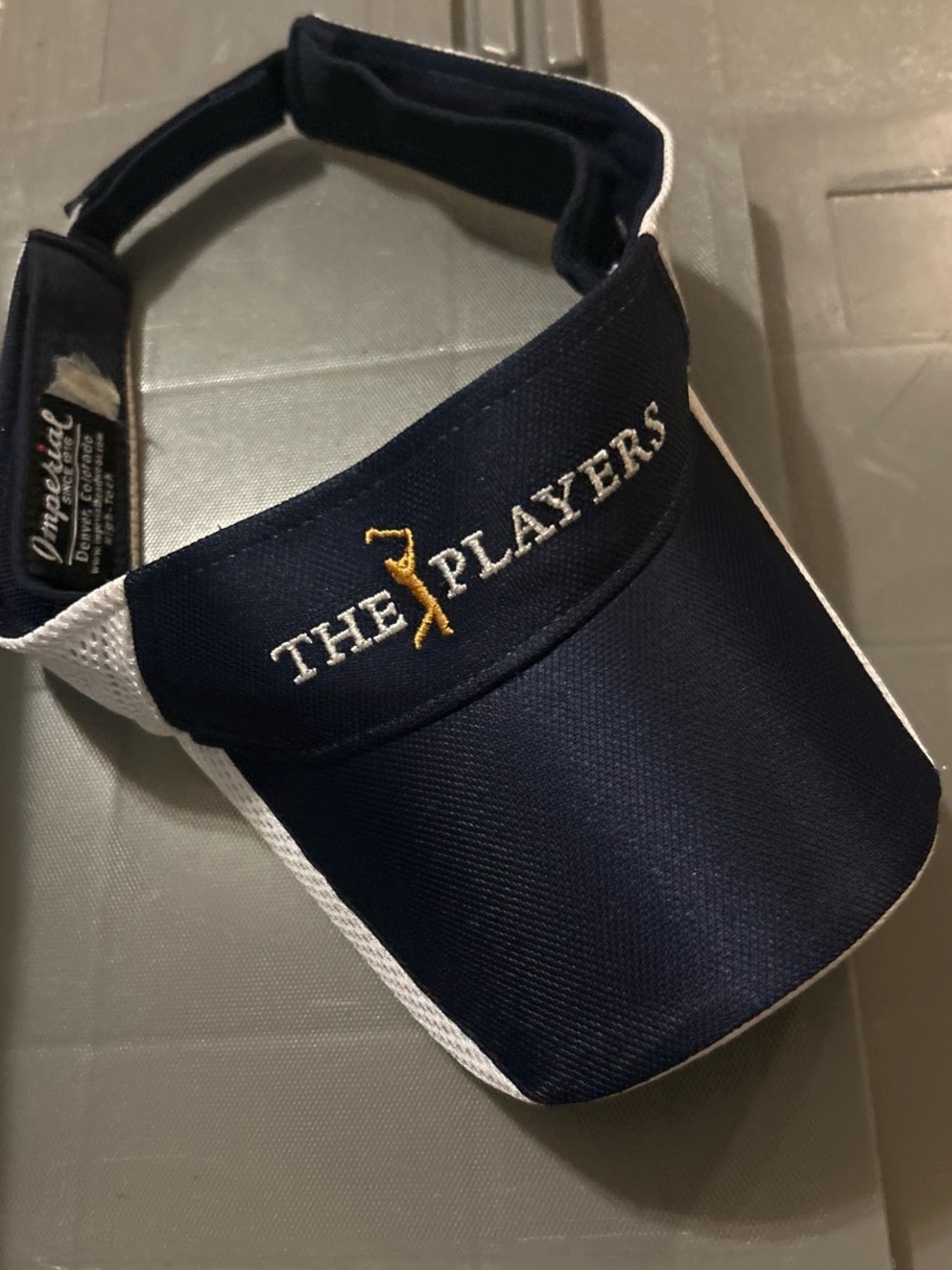 The Players Navy Golf Visor with White Trim